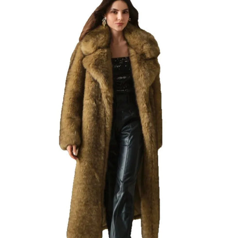 Eco Faux Fur Coat for Women - Stylish Gradient Jacket