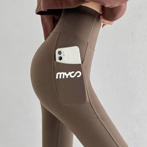 Solid Seamless Leggings with Pocket for Women