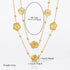 GANEMLY Gold Five-Leaf Clover Pendant Necklace