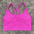 Solid Colour Cross Back Sports Bra with Multiple Straps