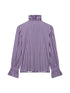 Elegant Purple Plaid Ruffled Blouse for Women