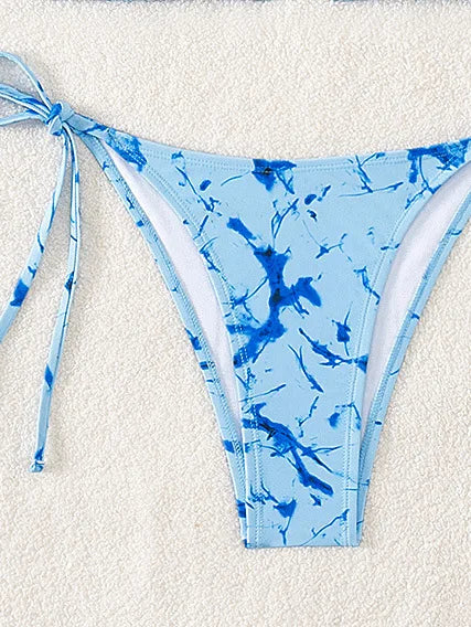 Floral Print Triangle Bikini Set with Brazilian Bottoms