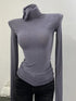 Turtleneck Long Sleeve Women's Top - See-Through Style