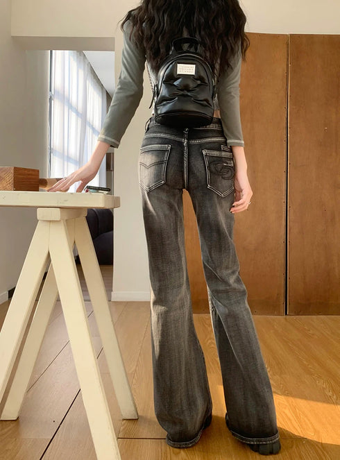 Women’s Gothic Flare Jeans in Black