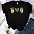 Peace Love Coffee Graphic T-Shirt for Women