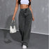 High Waist Loose Wide Leg Jeans in Ash Gray