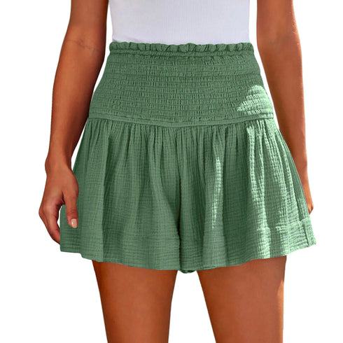 Ladies Large High Waist Casual Soft Breathable Wide Leg Shorts