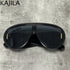 Oversized Wave Mask One-Piece Sunglasses for Women