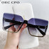 OEC CPO Oversized Rimless Sunglasses UV400 Gradient