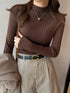 Chic Mock Neck Knitted Pullover Sweater