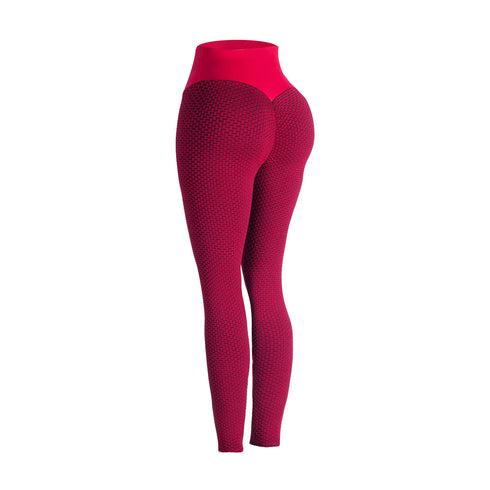 High Waist Seamless Booty Lift Leggings - Red