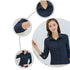 GAOKE OL Work Wear White Blue Blouse Long Sleeve Turn-down Collar Formal Elegant Female Shirt Ladies Tops School