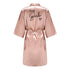 Team Bride Satin Robe with Black Letters