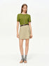 DUSHU Women's Green and Grey Layered Knit Top