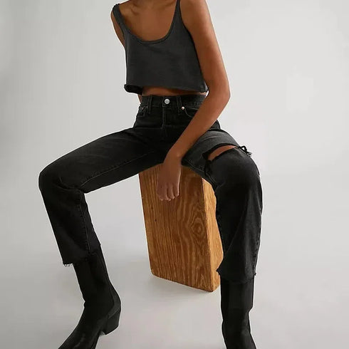 Women's Streetwear Cotton Crop Top Backless Sleeveless Loose Fit Summer 2025 Sexy Top for Females ropa mujer