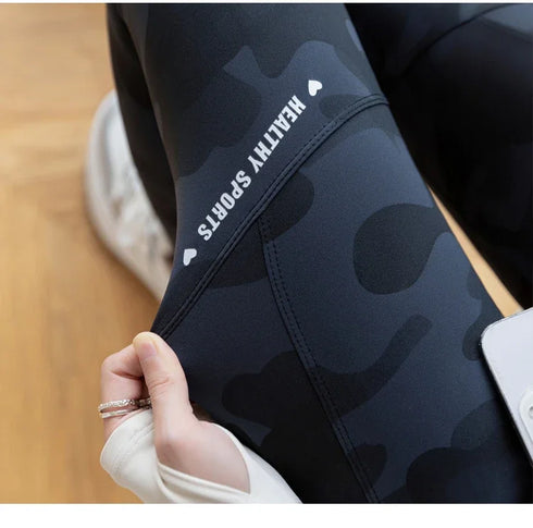 High Waist Camo Leggings with Pockets