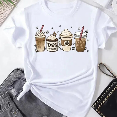 Aesthetic Women's Ice Cream Graphic Tee - Trendy Short Sleeve T-Shirt for Stylish Casual Looks