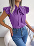 Women's Ruffle Short Sleeve Chiffon Blouse
