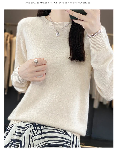 100% Merino Wool Long Sleeve Sweater for Women