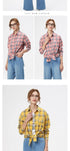 Loose Women's Plaid Shirt - Long Sleeve Casual Blouse