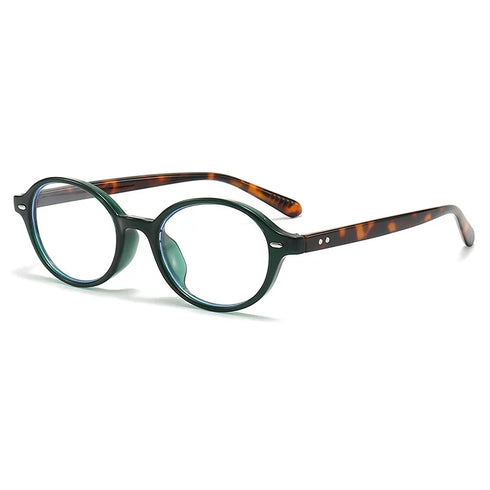 Retro Small Oval Sunglasses with Rivet Detail