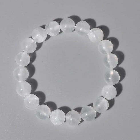 Selenite Gypsum Stone Stretch Bracelet