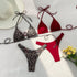 Chic Black, Brown and Red Bikini Swimsuit
