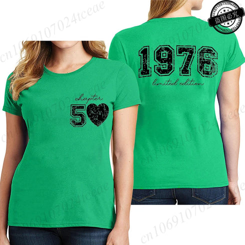 Women's Vintage 1976 O Neck Short Sleeve T-Shirt