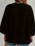 Women's Plus-size T-shirt Solid Color Breathable Spring/summer V-neck Button Travel Casual Wear with European and American Style