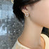 Round Wreath Bow Pearl Stud Earrings Elegant Trend Fashion