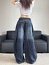 Chic Embroidered Patchwork Loose Fit Jeans for Women