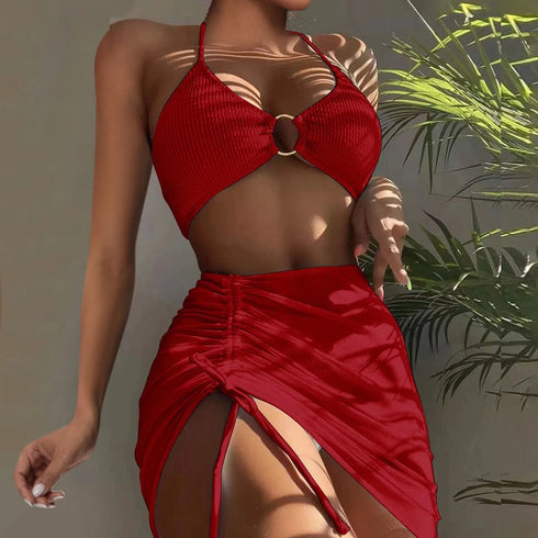 Women's Four-Piece Sexy Mesh Bikini Cover-Up Set