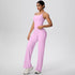 Backless Yoga Set with Wide Leg Pants