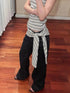 Women's Blue Baggy Straight Jeans
