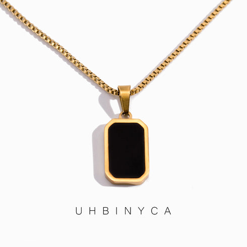 Classic Square Pendant Necklace in Gold