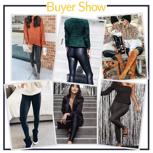 High Waist PU Leather Leggings for Women
