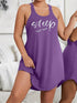 Plus Size Letter Print Sleeveless Nightgown