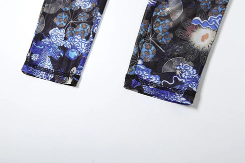 Colorful Print Backless Jumpsuit for Women