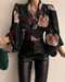 Elegant Lantern Sleeve V-Neck Blouse