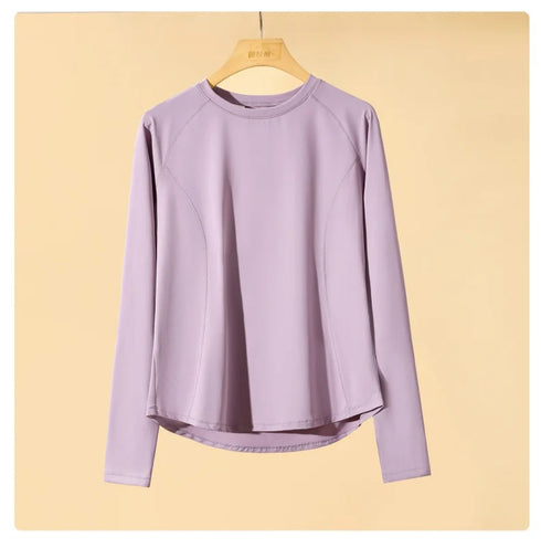 DRUR Women's Long Sleeve Quick Dry Sports Top