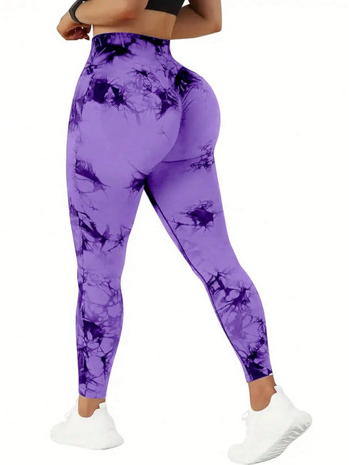Women's High Waist Seamless Tie-Dye Yoga Leggings