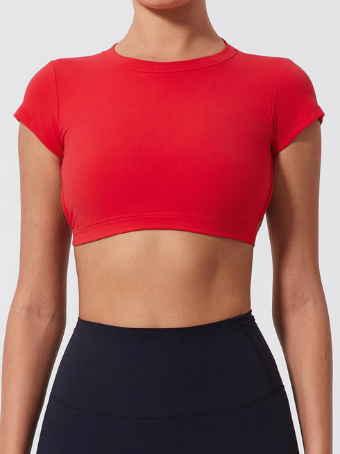 Ctenkevet Women's Yoga Crop Top with Back Detail