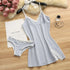 Cotton Lace Suspender Nightdress Set for Women