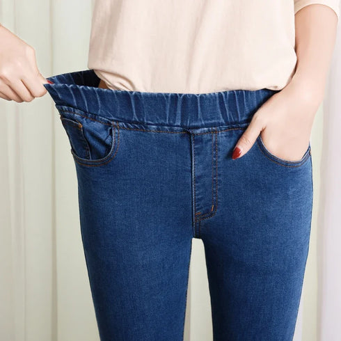 Stylish Women's High Waist Skinny Jeans in Plus Sizes