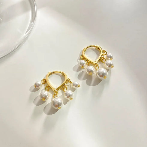 Light Luxury Imitation Pearl Drop Earrings for Women