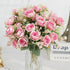 30cm White Silk Peony Bouquet with 5 Large Heads