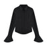Slim Fit Flared Sleeve Women's Blouse