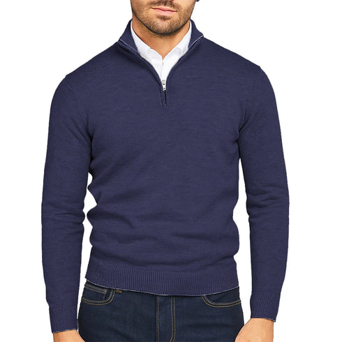 Lightweight Men's Quarter Zip Pullover Sweater