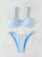 Blue Striped Two-Piece Bikini Set