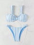 Blue Striped Two-Piece Bikini Set
